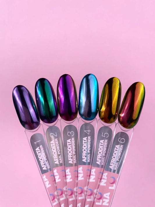 LUNAmoon Nail Chrome Powders Afrodita, 6 pcs