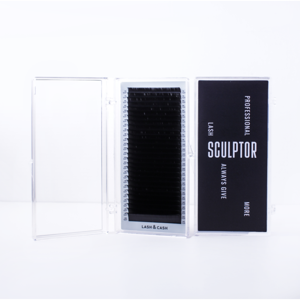 SCULPTOR Dark Chocolate eyelashes for extensions LASH&CASH, 28 lines, 0.10