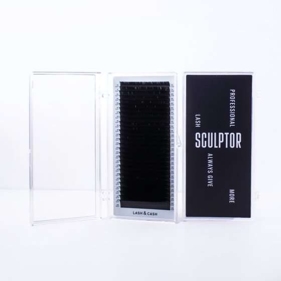 SCULPTOR Black eyelashes for extensions LASH&CASH, 28 lines, 0.10