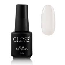 GLOSS Single-phase gel with brush Builder Gel Milky, 18 ml
