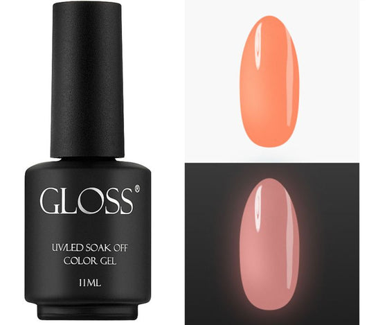 GLOSS fluorescent gel polish Neon Orange Elf, 11 ml