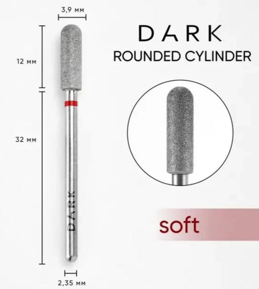 DARK Diamond Nail Bit Rounded Cylinder 3.9x12 mm Fine Red (305)