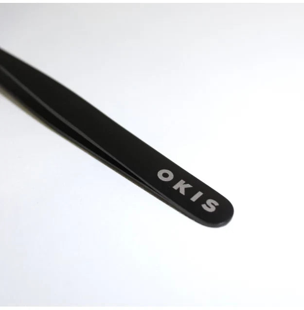 OKIS Brow Eyebrow tweezers sharp point for thinning /black