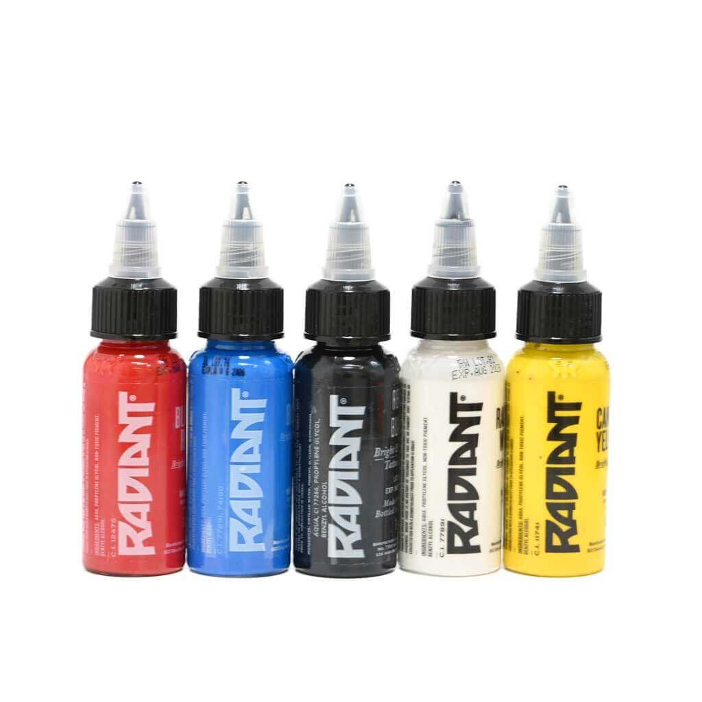 Radiant 5 Primary Colors Set Tattoo Ink