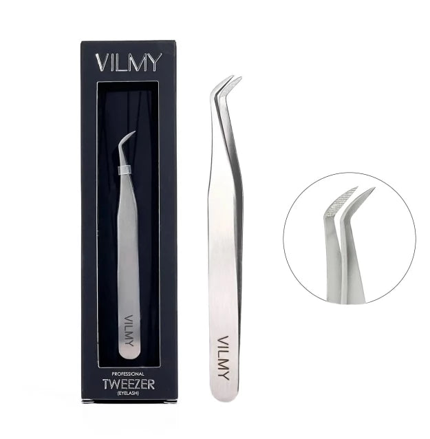 Eyelash extension tweezers VILMY / boot (tilt angle 50°) / S-50