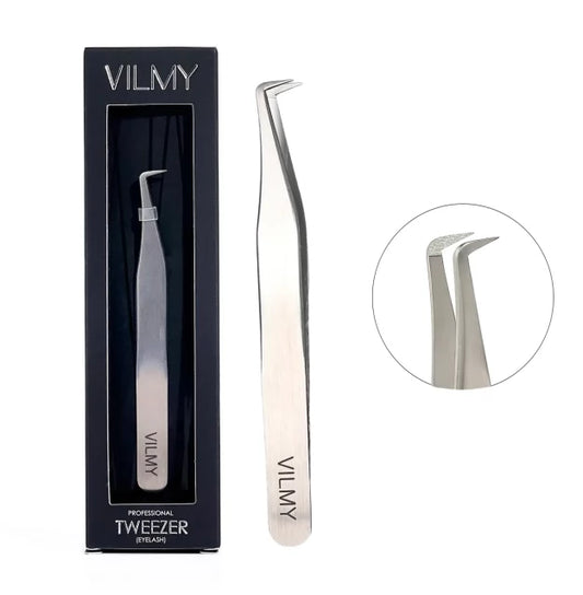 Eyelash extension tweezers VILMY / boot (tilt angle 80°) / S-80