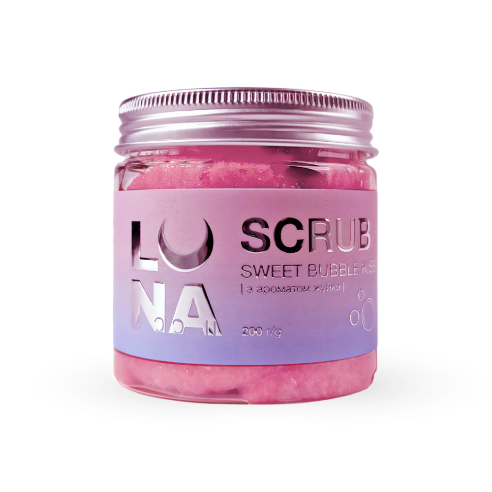 LUNAmoon Hand and foot scrub with bubblegum scent Sweet Bubble Kiss, 200 ml