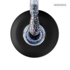 GLOSS Shine top coat Shimmer, 11 ml (transparent with a blue undertone and pink foil)