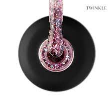 GLOSS Shine top coat Twinkle, 11 ml (transparent with a raspberry undertone and holographic foil)