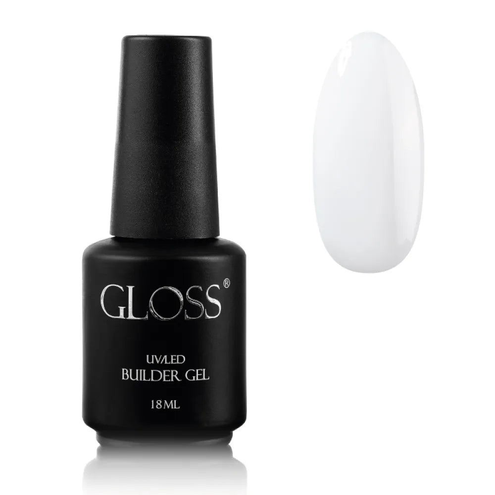 GLOSS Single-phase gel with brush Builder Gel White, 18 ml