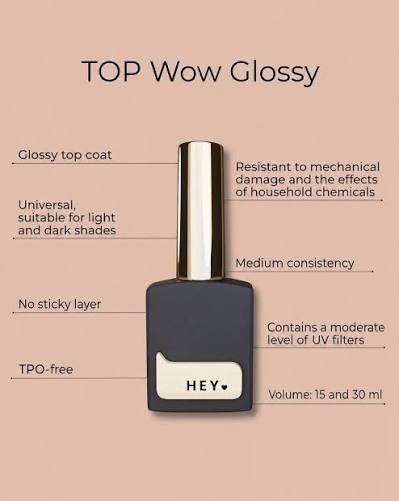 HEYLove Top WOW Glossy, 15 ml