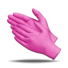 Uline Pink Exam Grade Nitrile Gloves - Powder-Free, Large